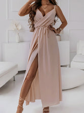 Honey Tied Surplice Sleeveless Midi Cami Dress Pale Blush OutfitFlow